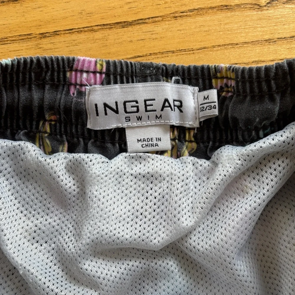 Ingear Black Swim Trunks with Pastel Jellyfish Print